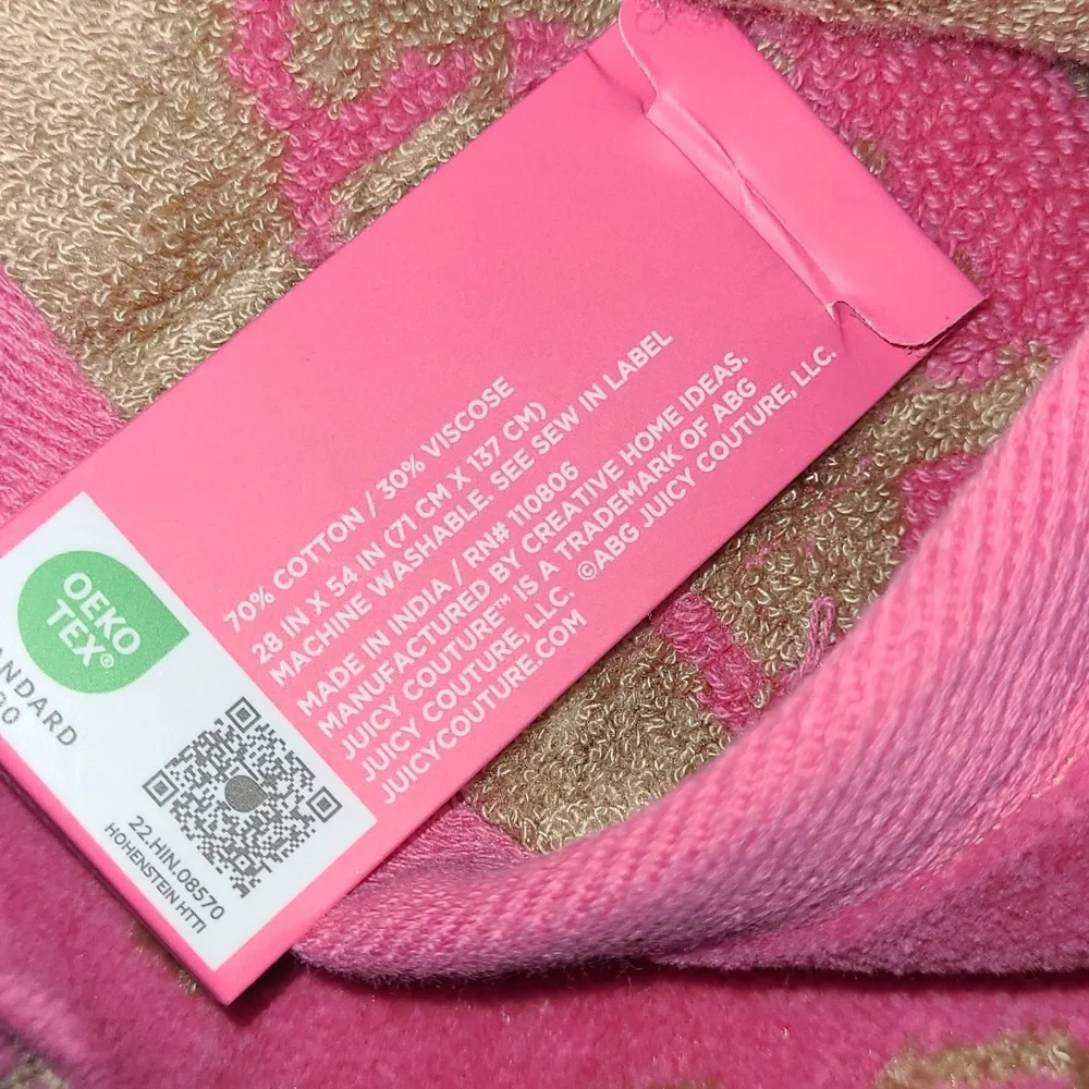 Juicy Couture Pink Crown Towels Set